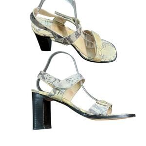Maggio & Rossetto Snakeskin Leather Made In Italy Block Heel Sandals Wmns. EU 40